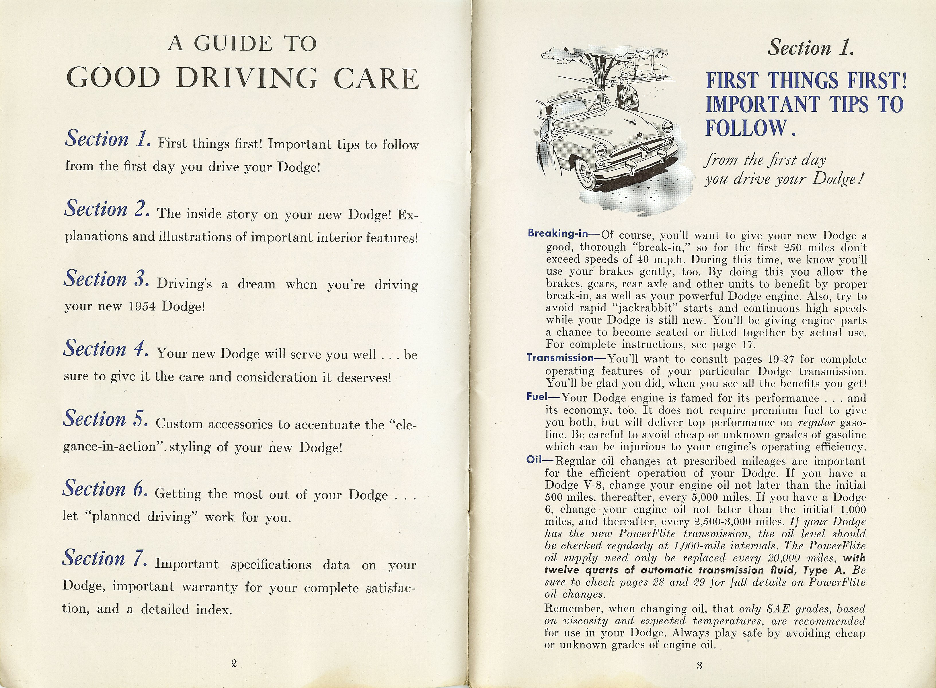 1954 Dodge Car Owners Manual Page 17